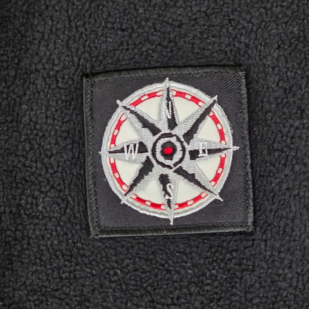 Vintage 1990s Marlboro Promo Black Fleece Full Zip Vest Red Trim Men's L Compass - Picture 6 of 6